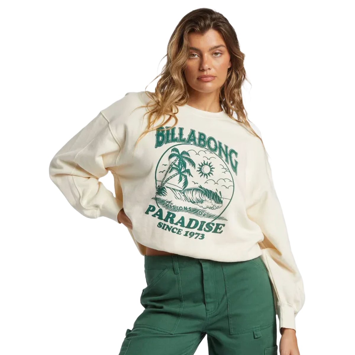 Billabong Fresh Take Pullover Sweatshirt in White Cap - BoardCo