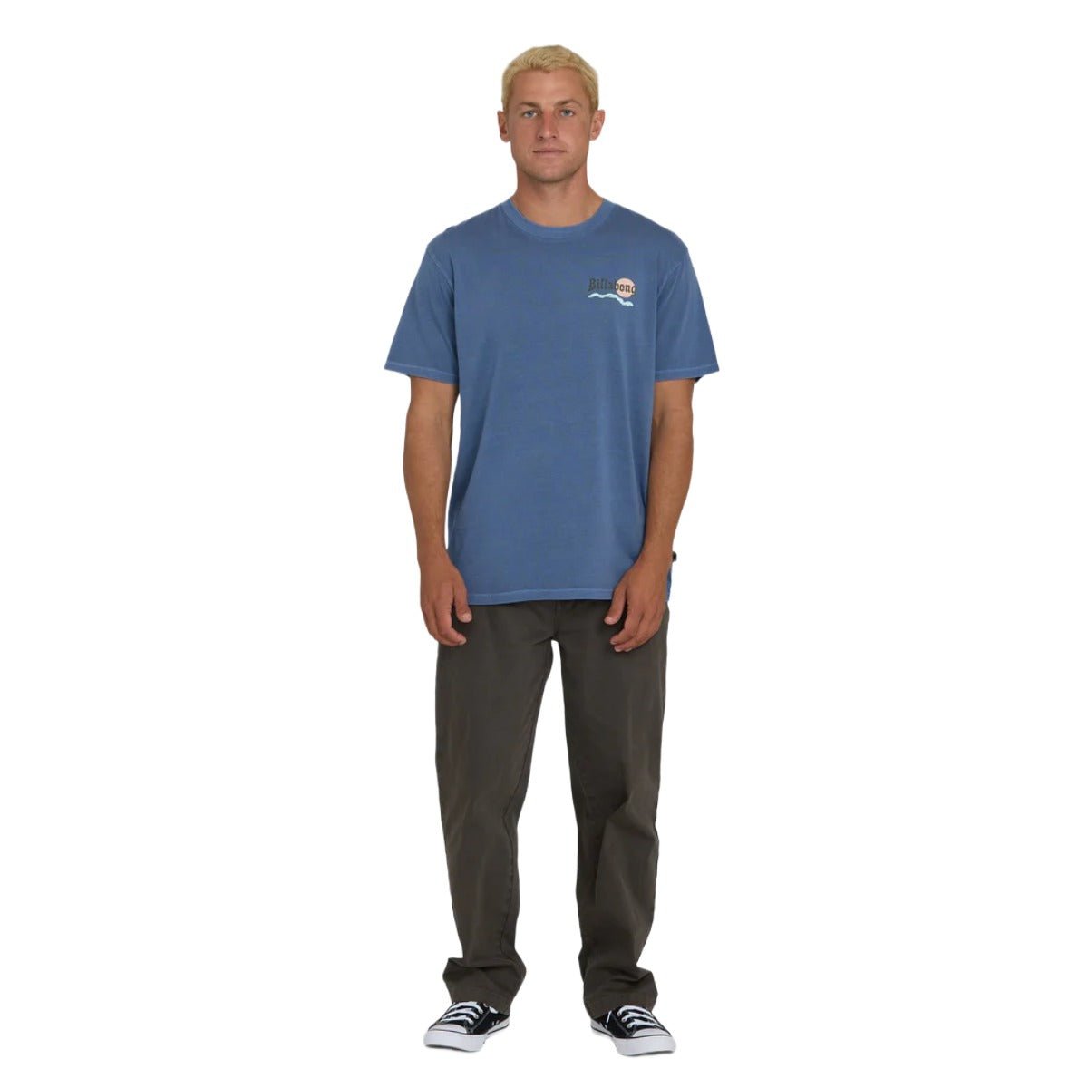 Billabong Loner Wave Washed Premium Short Sleeve Tee in Blue Horizon - BoardCo
