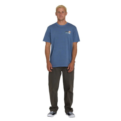 Billabong Loner Wave Washed Premium Short Sleeve Tee in Blue Horizon - BoardCo