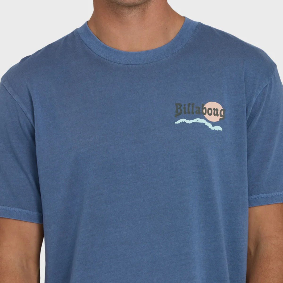Billabong Loner Wave Washed Premium Short Sleeve Tee in Blue Horizon - BoardCo