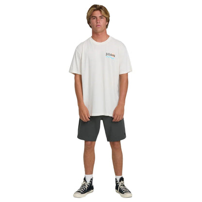 Billabong Loner Wave Washed Premium Short Sleeve Tee in Off White - BoardCo