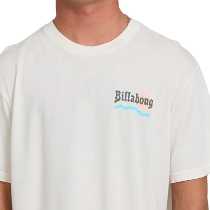 Billabong Loner Wave Washed Premium Short Sleeve Tee in Off White - BoardCo