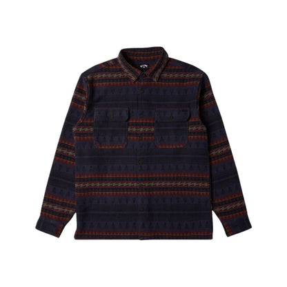 Billabong Offshore Jacquard Flannel Shirt in Dusty Navy - BoardCo