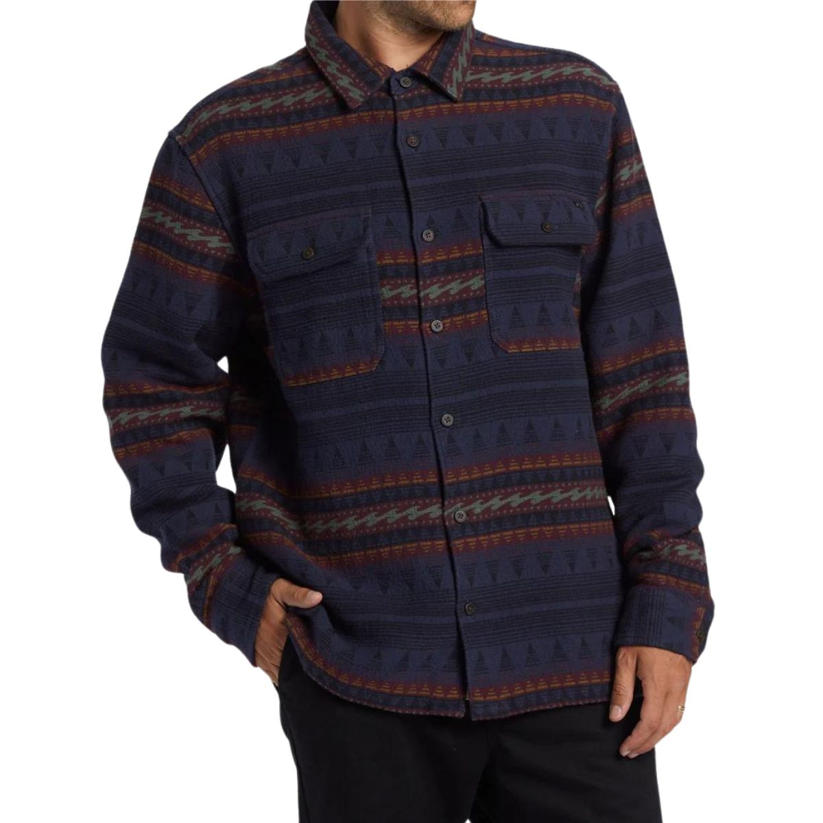 Billabong Offshore Jacquard Flannel Shirt in Dusty Navy - BoardCo