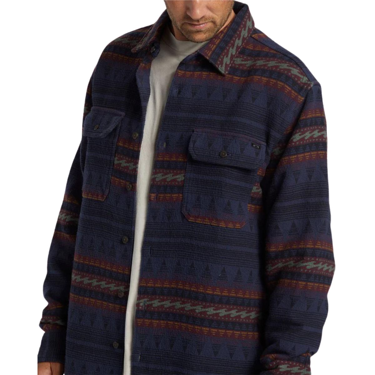 Billabong Offshore Jacquard Flannel Shirt in Dusty Navy - BoardCo