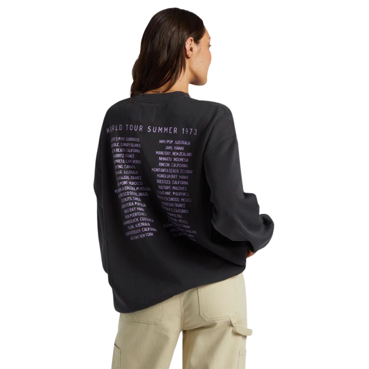 Billabong Ride In Oversized Sweatshirt in Black Sands 4 - BoardCo