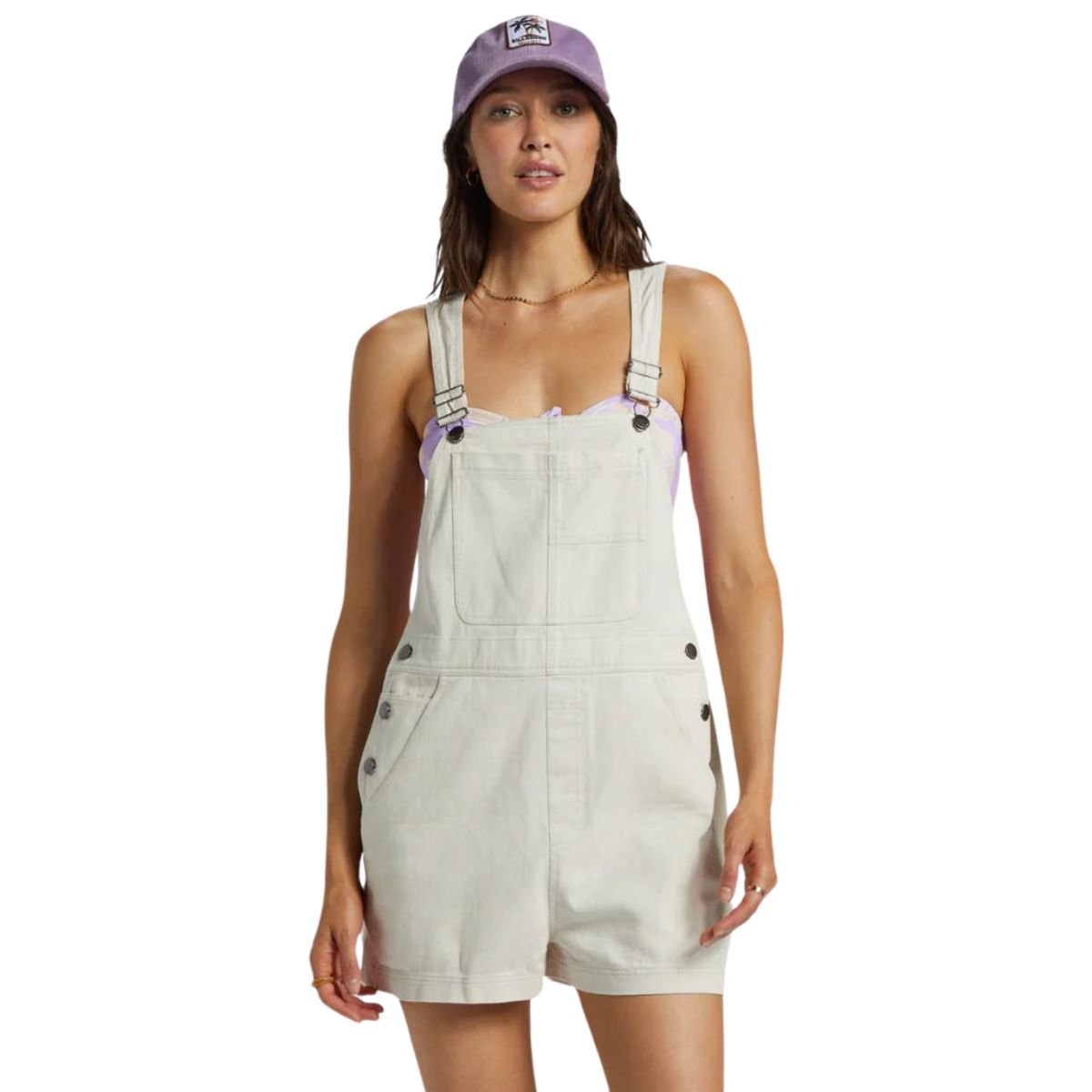 Billabong Sand Canyon Denim Overalls in White Cap - BoardCo