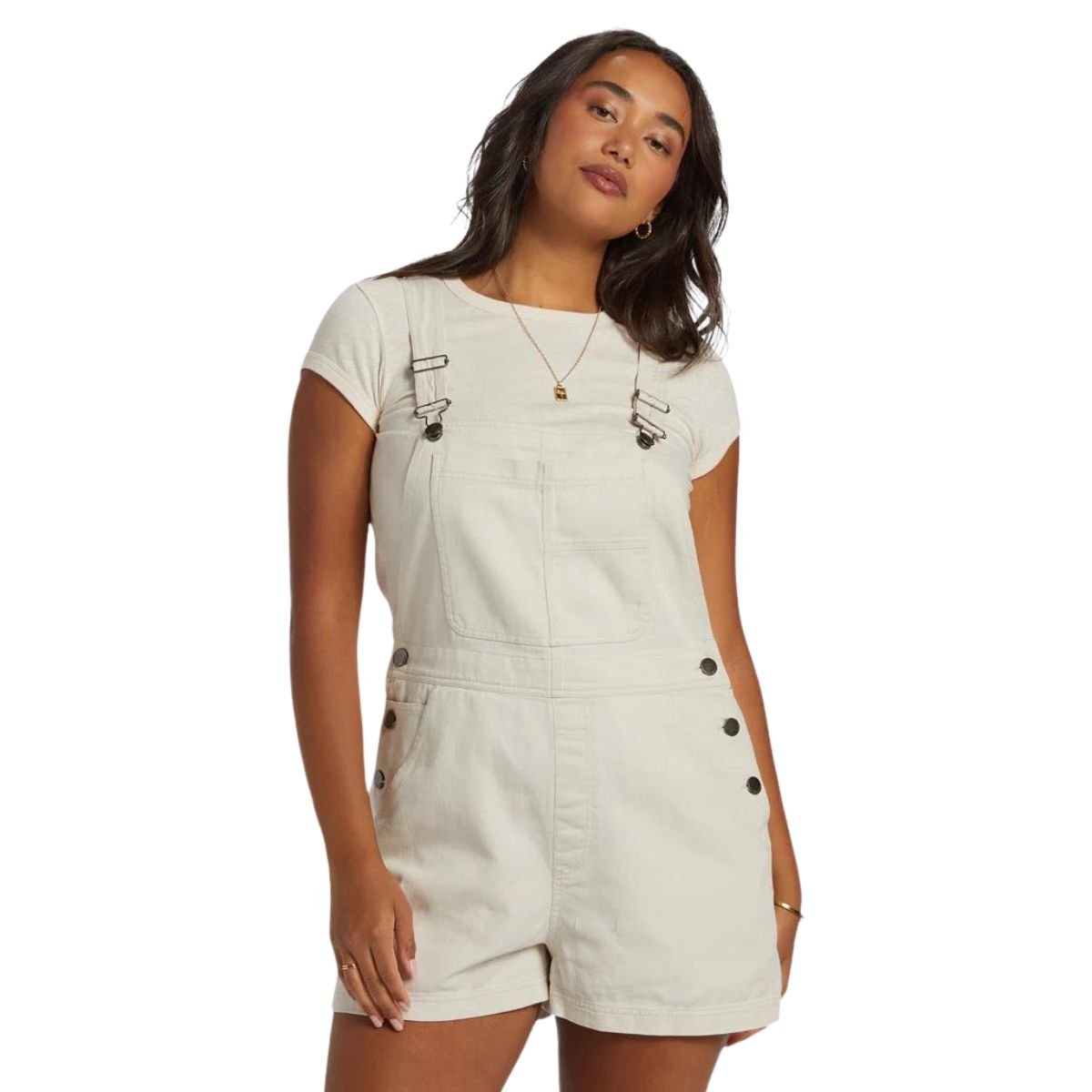 Billabong Sand Canyon Denim Overalls in White Cap - BoardCo