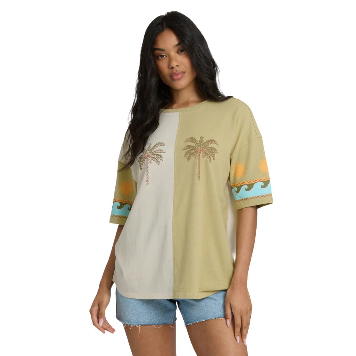 Billabong Split Palm Short Sleeve Tee in White Cap - BoardCo
