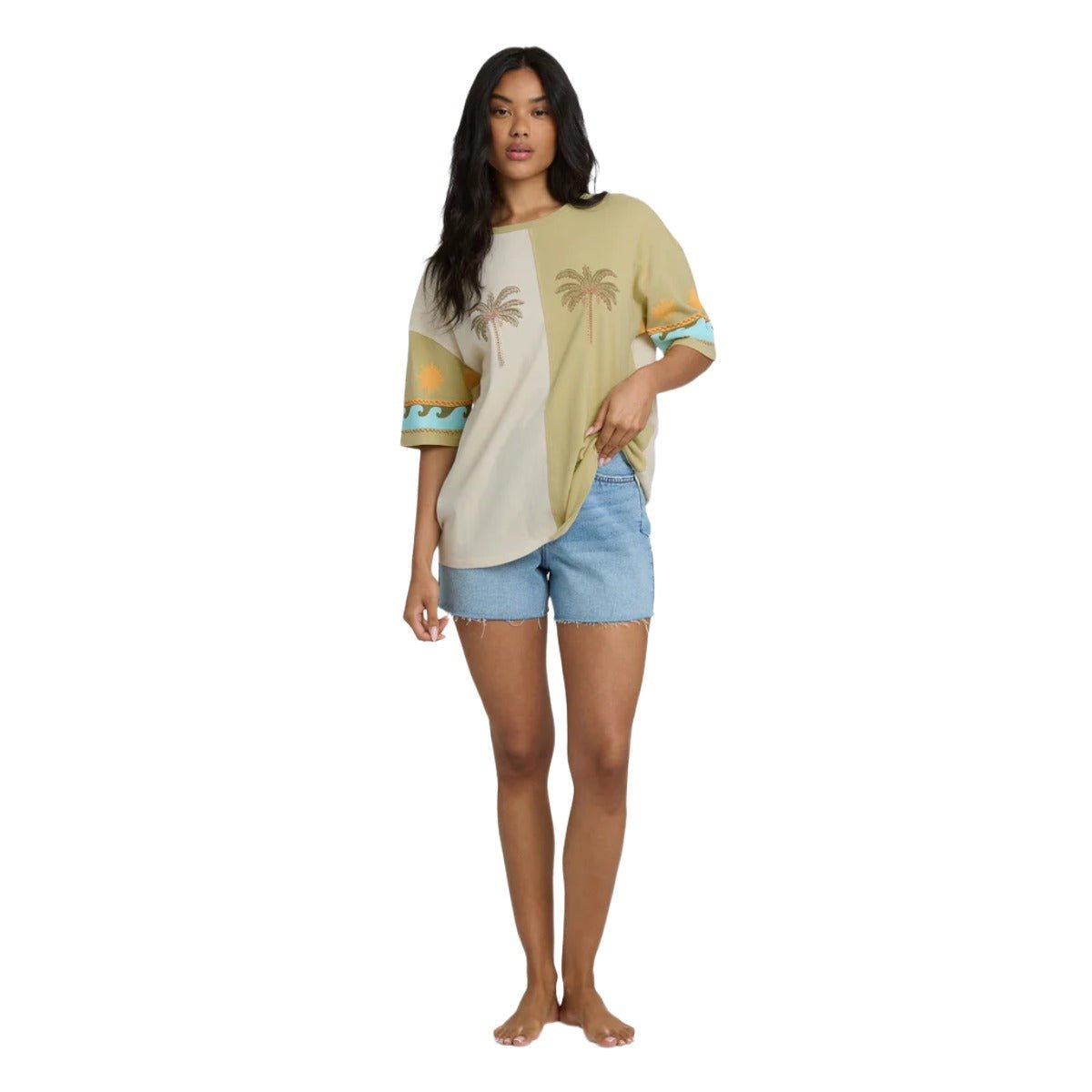 Billabong Split Palm Short Sleeve Tee in White Cap - BoardCo