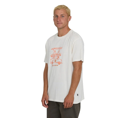 Billabong Stack Wave Washed Premium Tee in Off White - BoardCo