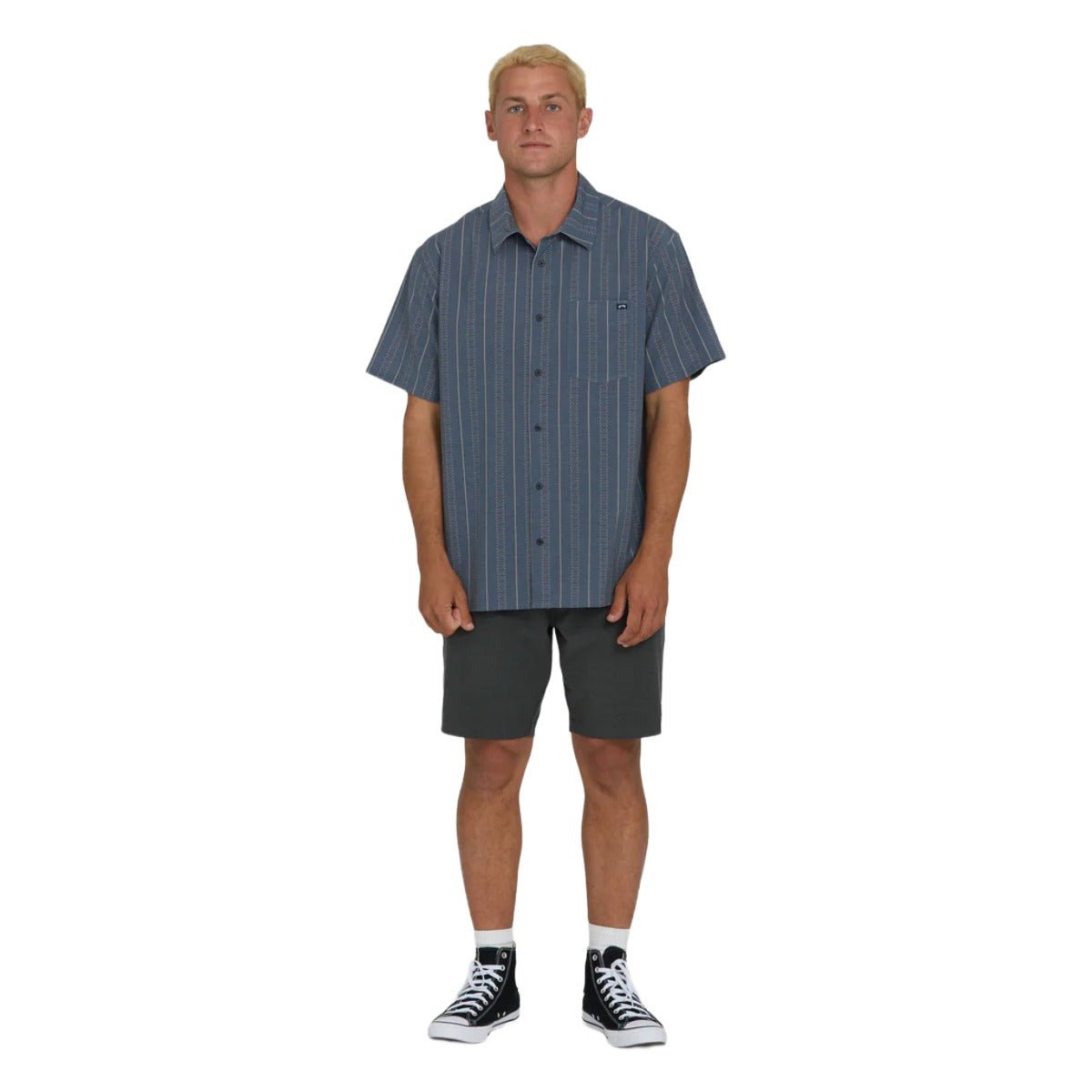 Billabong Surftrek Transit Short Sleeve Shirt in True Navy - BoardCo