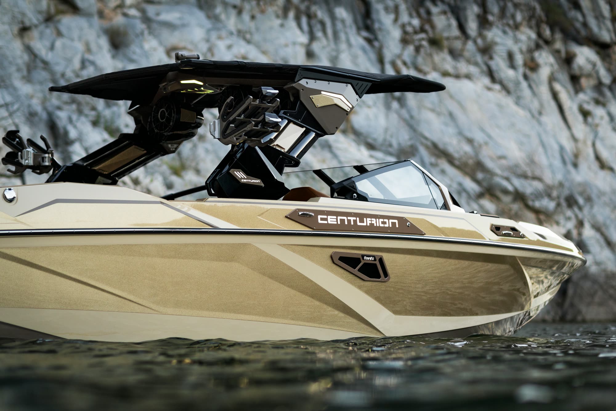 Centurion RS265 hull profile shaped for Opti-V 3.0 performance