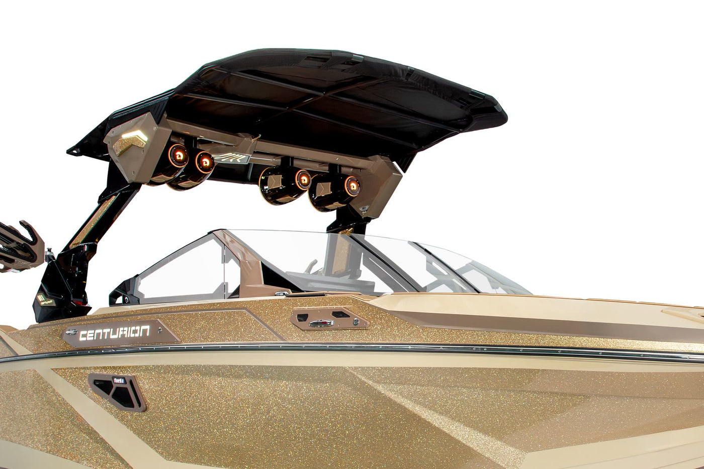 Centurion RS frameless windshield beneath the Predator Power Tower