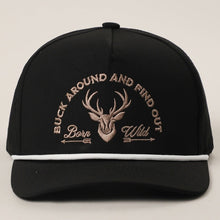 Buck Around and Find Out Embroidered Premium Trucker Hat in Black - BoardCo