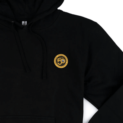 Centurion 50th Anniversary Patch Hooded Sweatshirt in Black - BoardCo