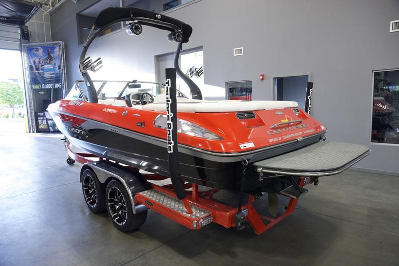 Centurion Enzo SV230 with Gladiator Tower and Factory Bimini Double Up Storage Cover - BoardCo