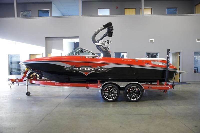 Centurion Enzo SV230 with Gladiator Tower and Factory Bimini Double Up Storage Cover - BoardCo