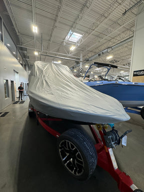 Centurion Enzo SV230 with Gladiator Tower and Factory Bimini Double Up Storage Cover - BoardCo