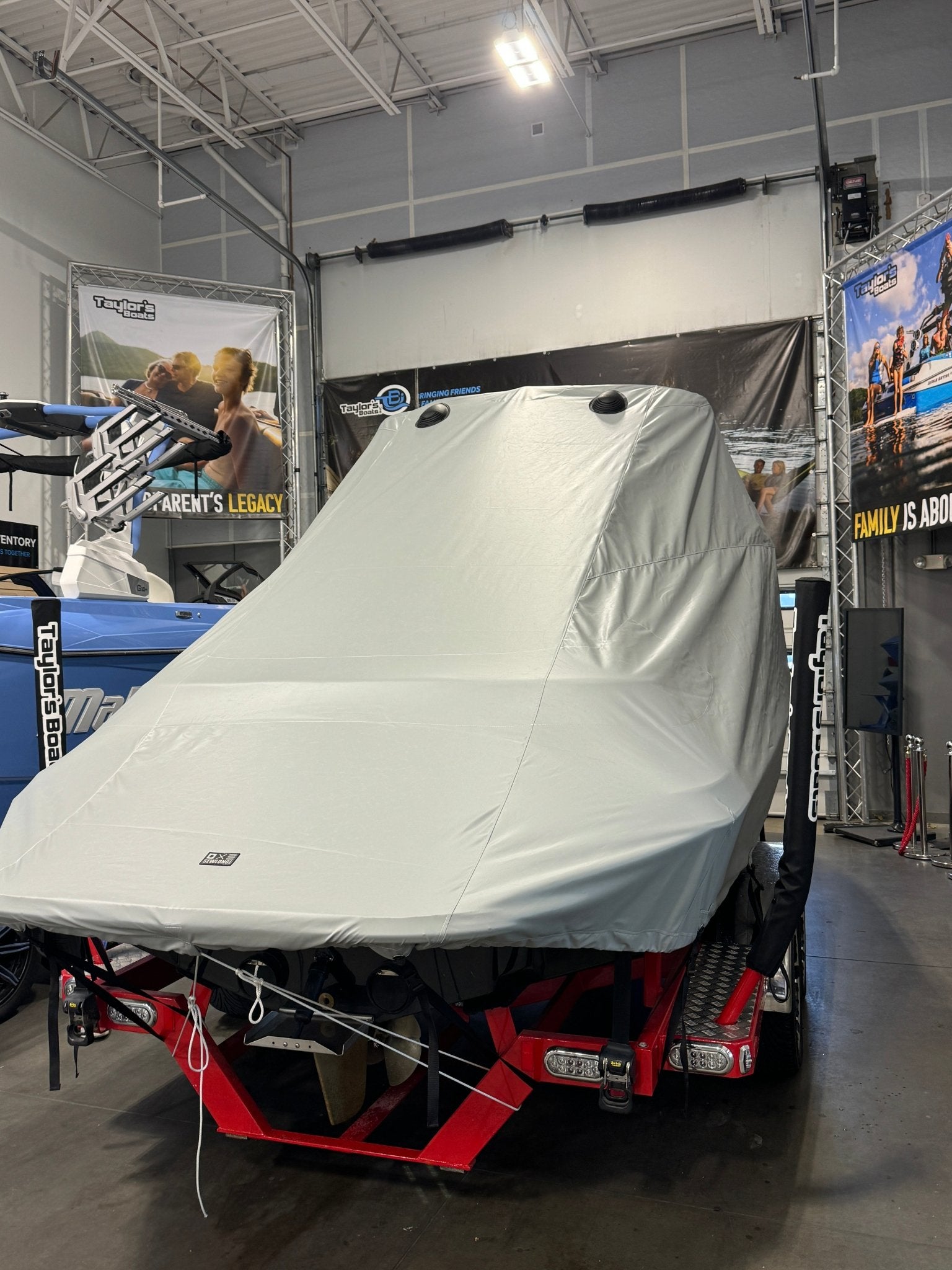 Centurion Enzo SV230 with Gladiator Tower and Factory Bimini Double Up Storage Cover - BoardCo