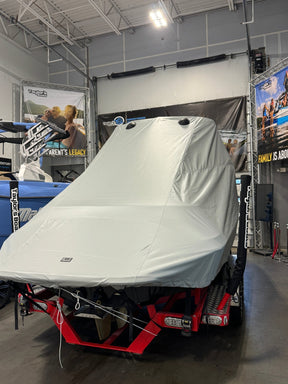 Centurion Enzo SV230 with Gladiator Tower and Factory Bimini Double Up Storage Cover - BoardCo