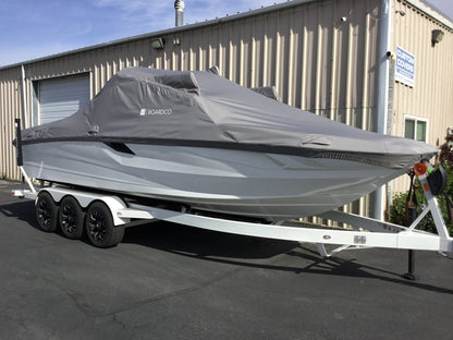 Centurion Fe25 with a DropZone Tower, FCTv3 bimini and Skylon SpringLock board racks - BoardCo