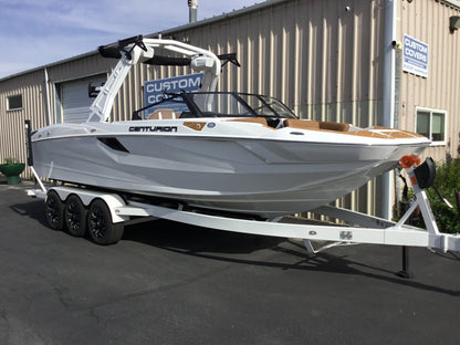 Centurion Fe25 with a DropZone Tower, FCTv3 bimini and Skylon SpringLock board racks - BoardCo