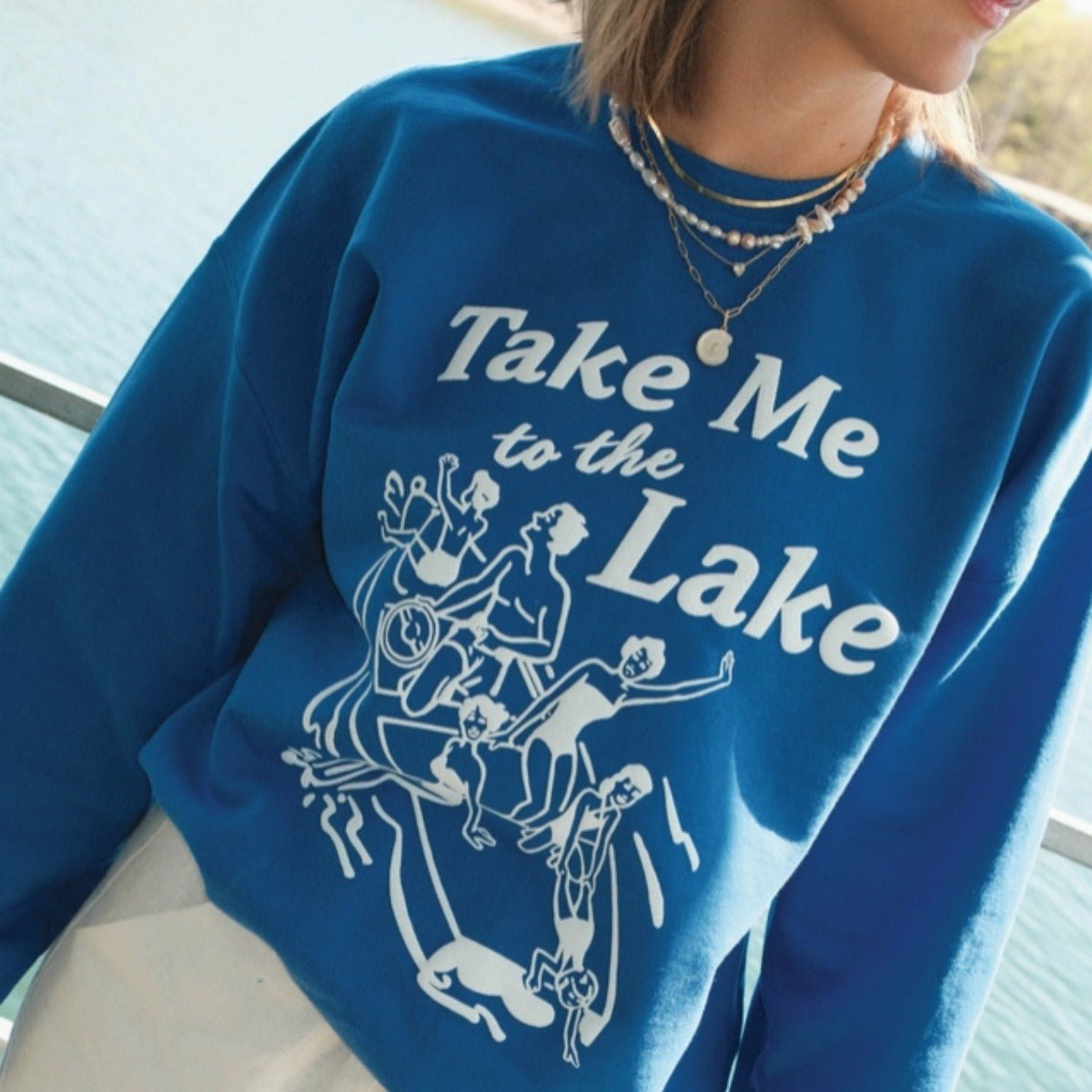 Charlie Southern Take Me To The Lake Sweatshirt in Blue - BoardCo