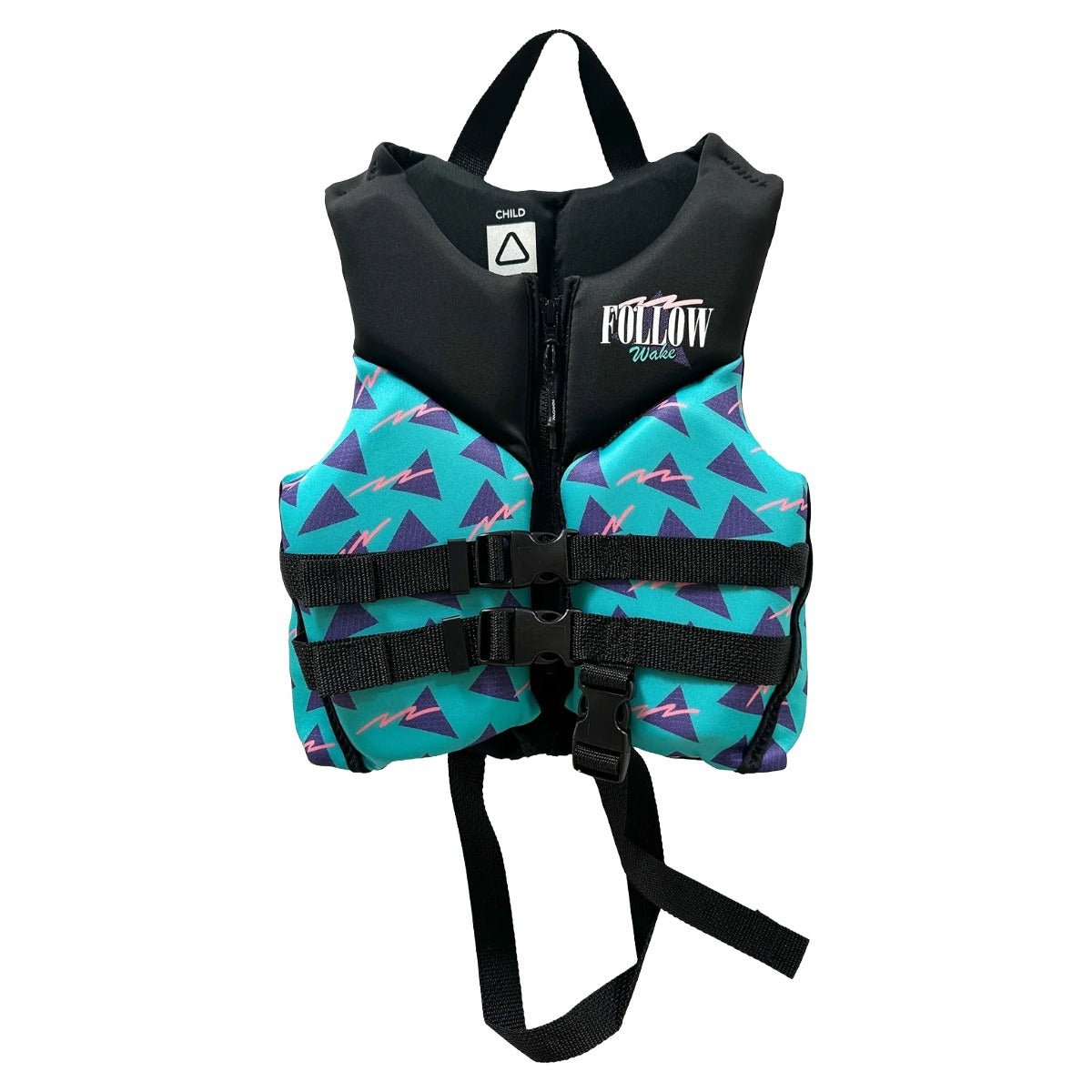 Follow Grommy Youth CGA Life Jacket in Black/Teal - BoardCo