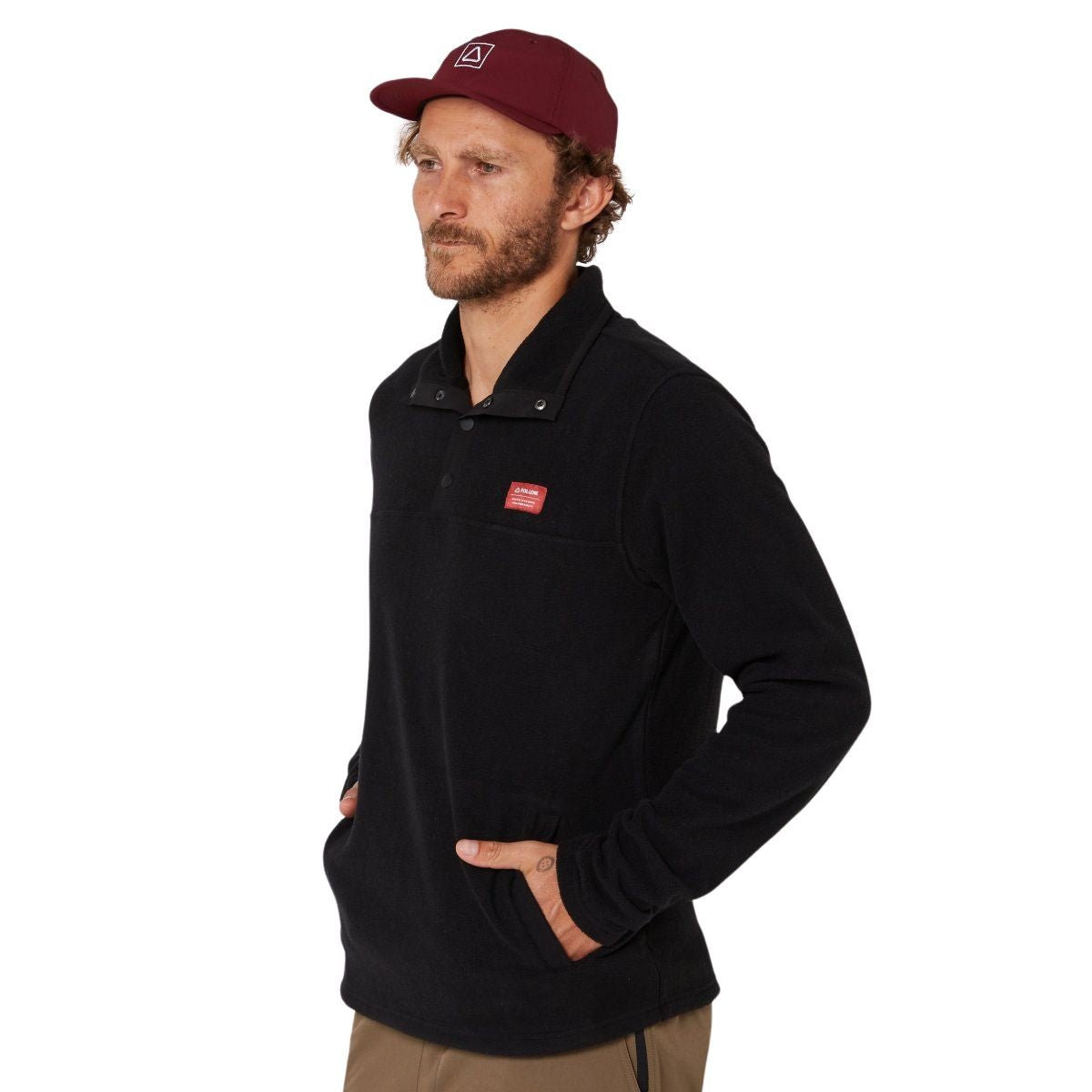 Follow Polar Crew Fleece in Black - BoardCo