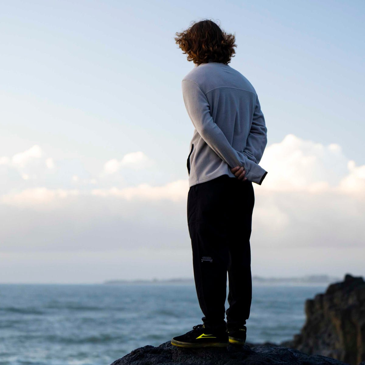 Follow Polar Crew Fleece in Stone - BoardCo