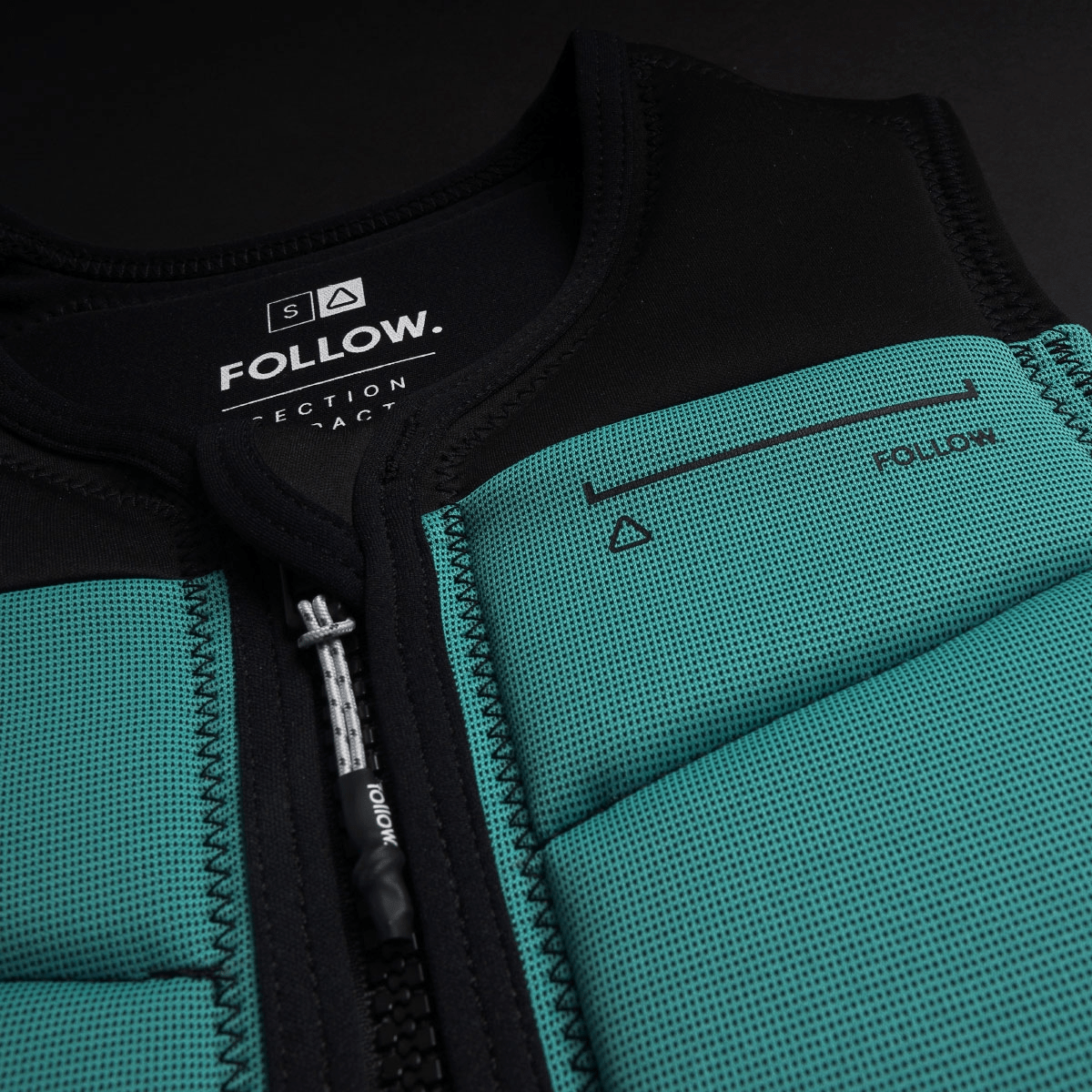 Follow Section Comp Wake Vest in Black/Teal - BoardCo