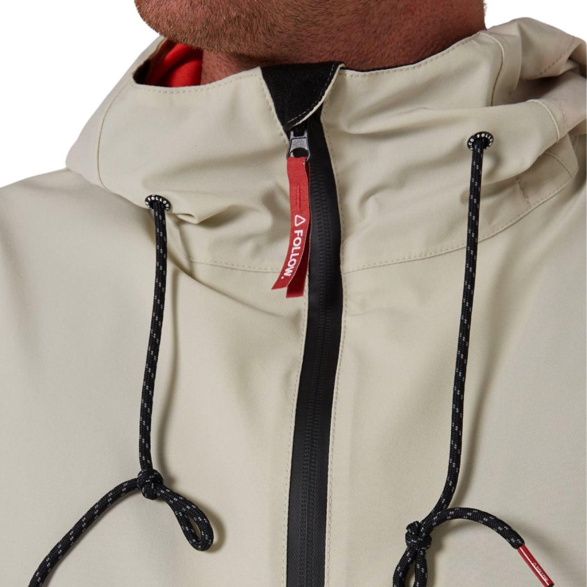 Follow Spray Zip Through Jacket in Bone - BoardCo