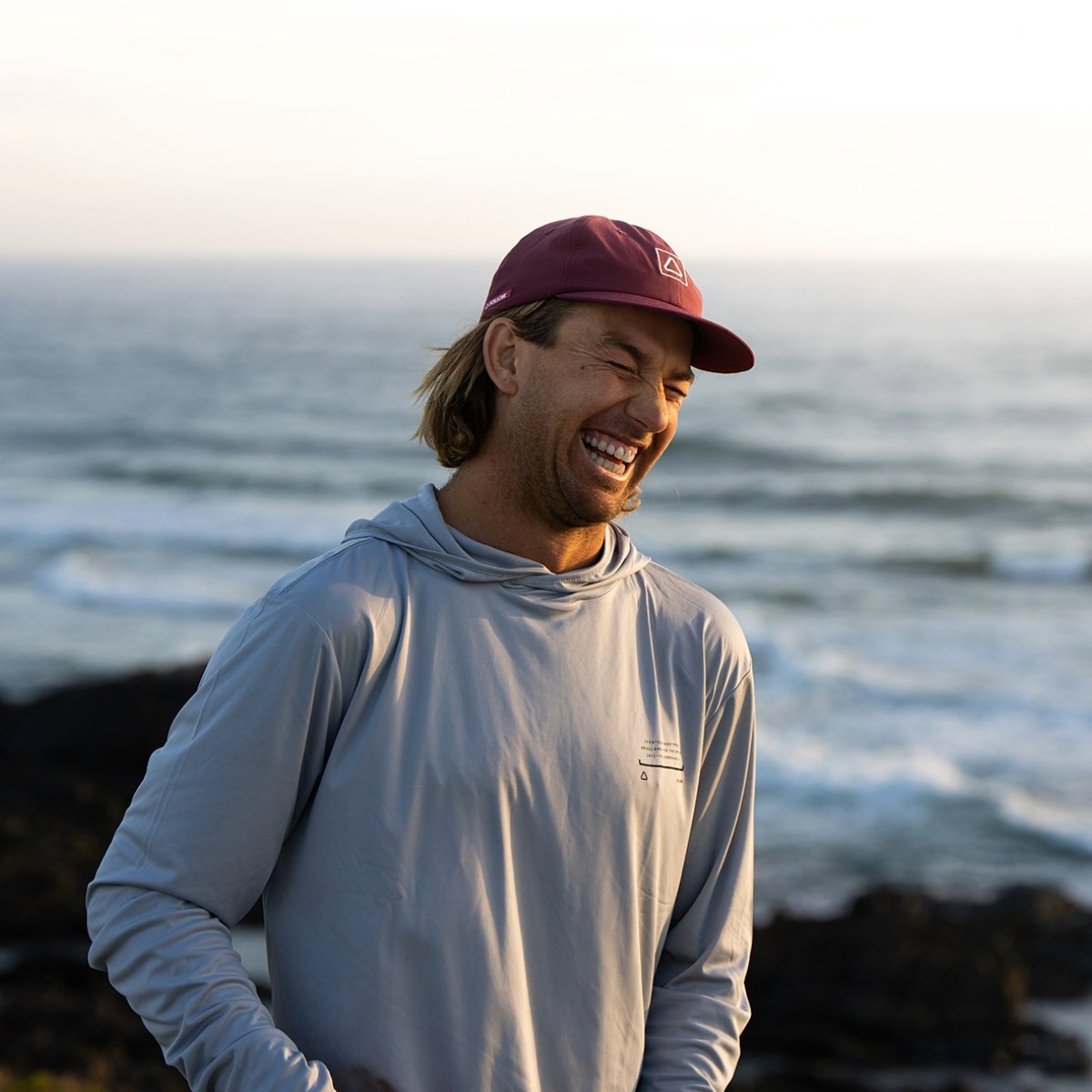 Follow Sun Hood Long Sleeve in Light Grey - BoardCo