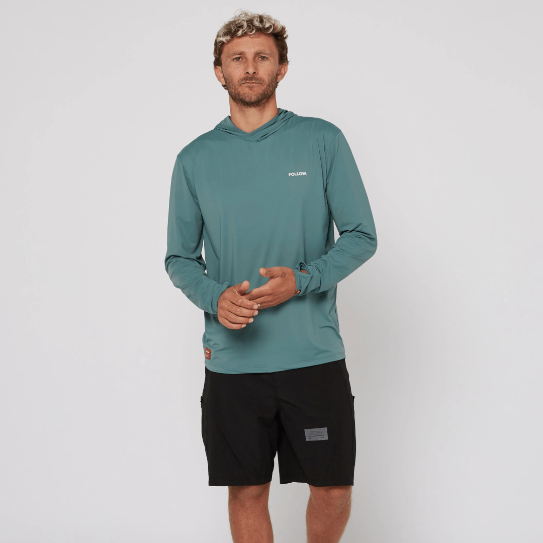Follow Water Hood Long Sleeve in Olive - BoardCo