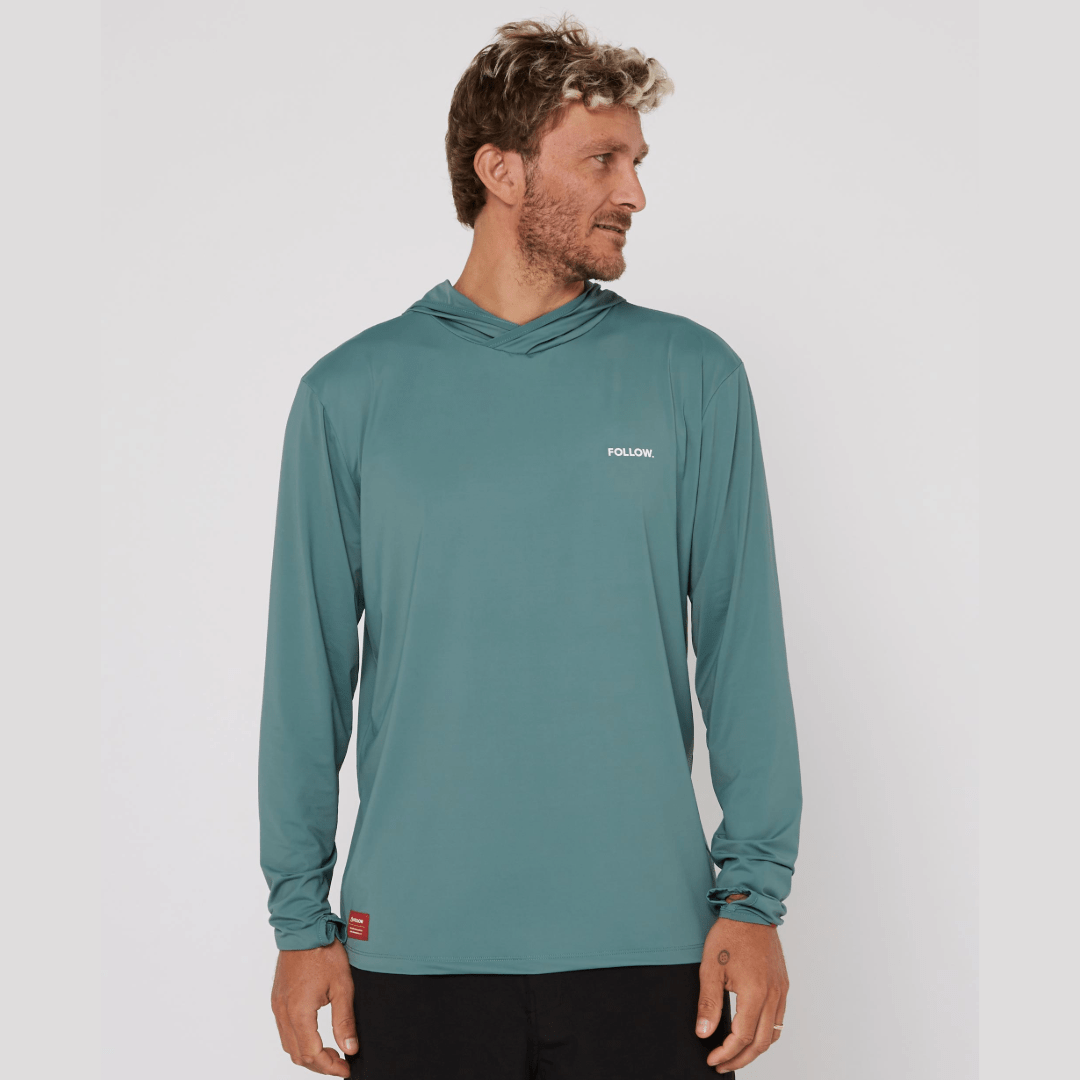 Follow Water Hood Long Sleeve in Olive - BoardCo