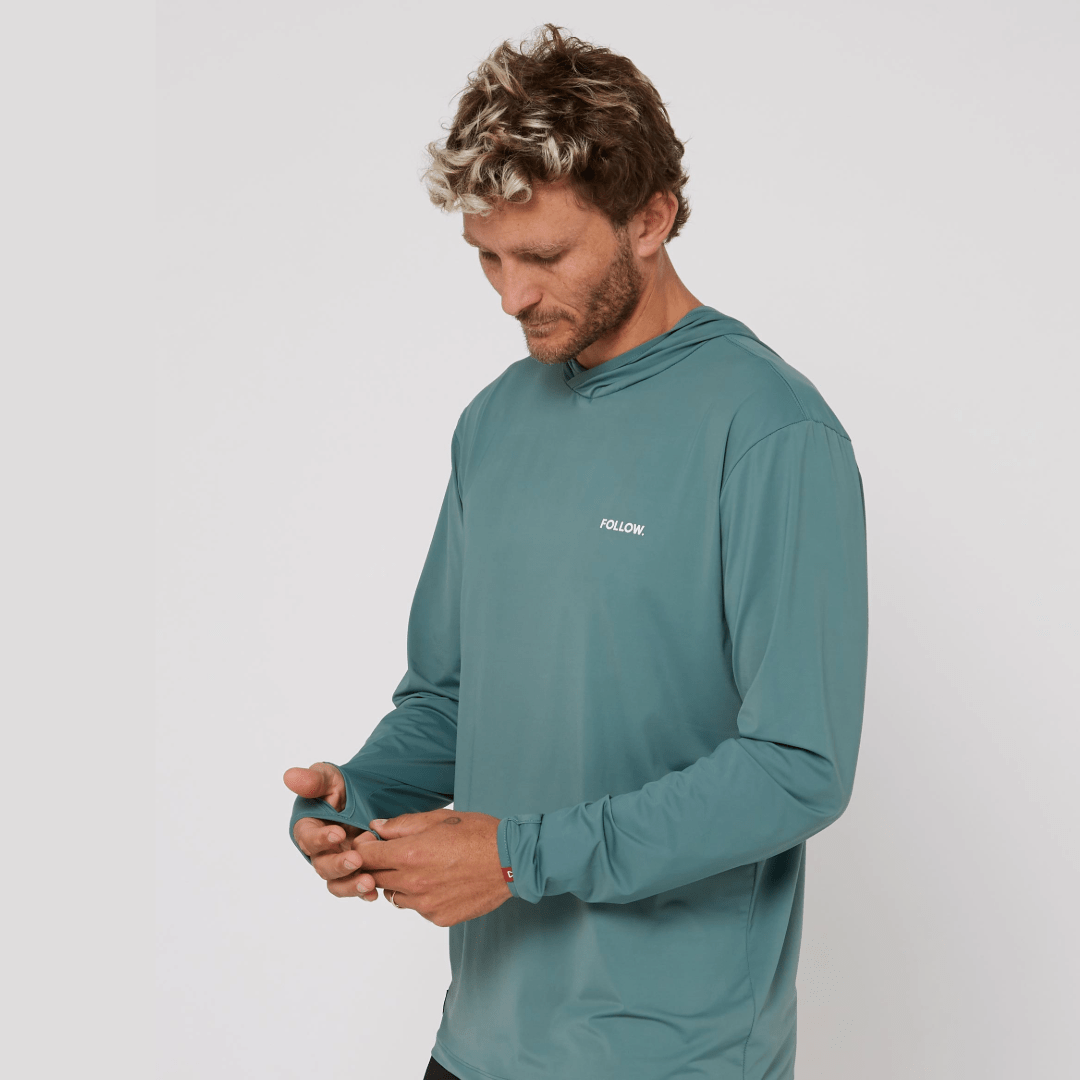 Follow Water Hood Long Sleeve in Olive - BoardCo