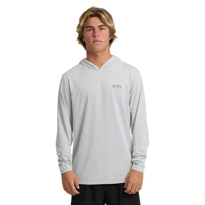 Billabong Arch Mesh Long Sleeve Hooded Surf Shirt in Silver