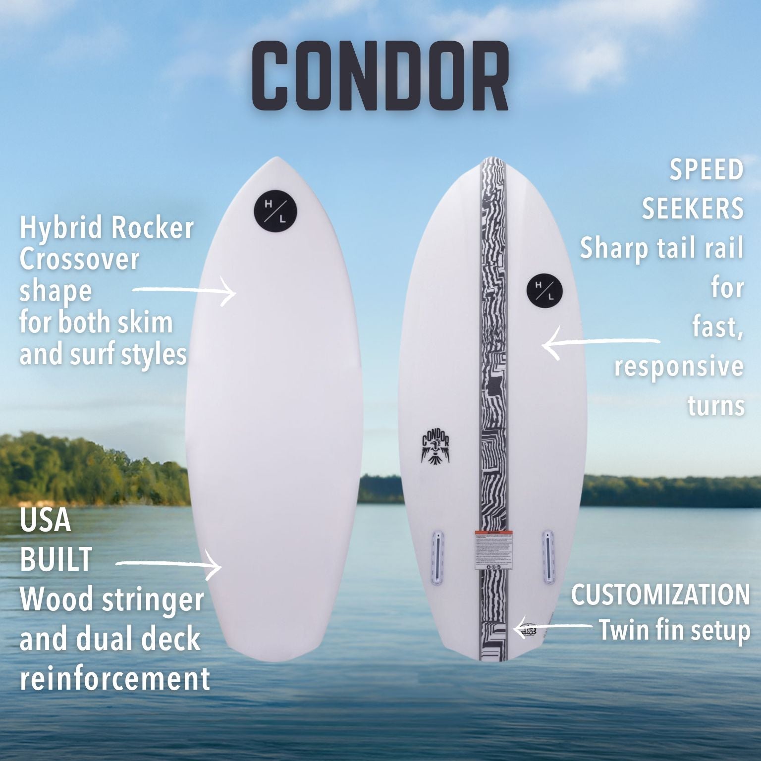 Hyperlite Condor Wakesurf Board 2025 - BoardCo