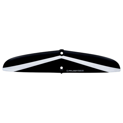 Hyperlite Falcon 235 Rear Wake Foil Wing 2027, black wing with white stripes viewed from above