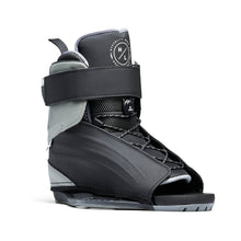 Hyperlite Session Wakeboard Bindings 2027, black and gray open-toe boot in a three-quarter view