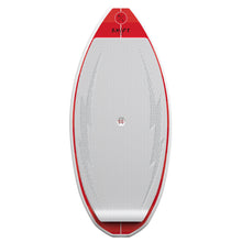 Hyperlite Shift Wakesurf Board 2027, white grooved traction on a red deck with a black Shift nose mark
