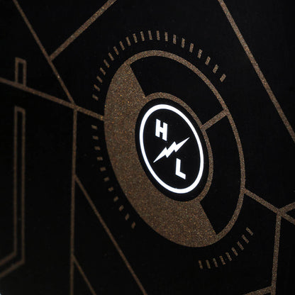 Hyperlite Starship Wake Foil Board 2027, gold circular inlay and white HL lightning logo