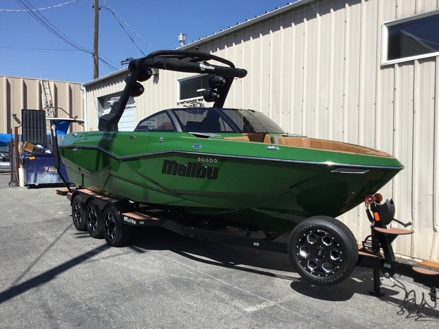 Malibu 25 LSV with GX Tower and Factory Bimini Double Up Storage Cover - BoardCo