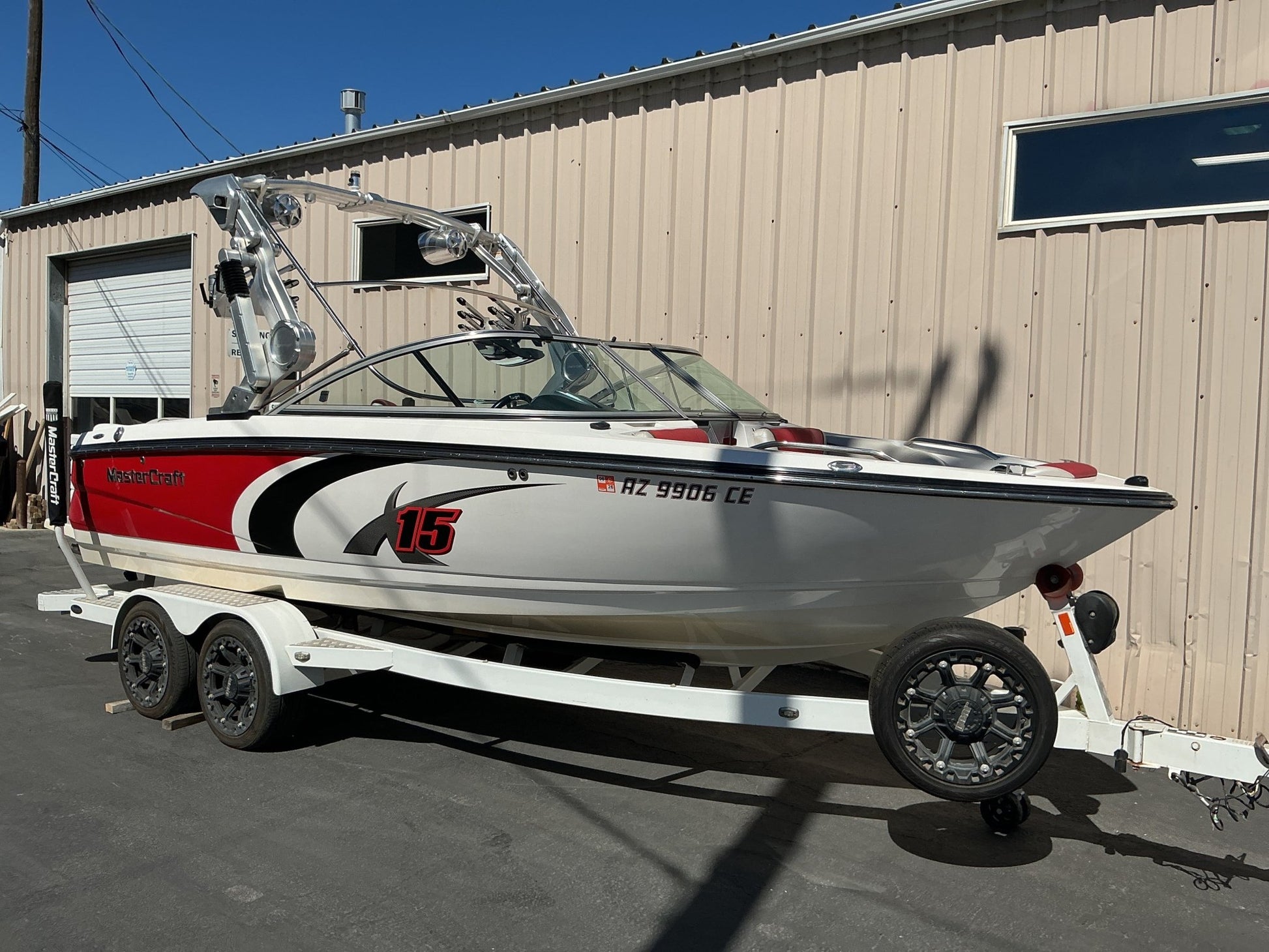 MasterCraft X15 with ZeroFlex X tower Double Up Storage Cover - BoardCo