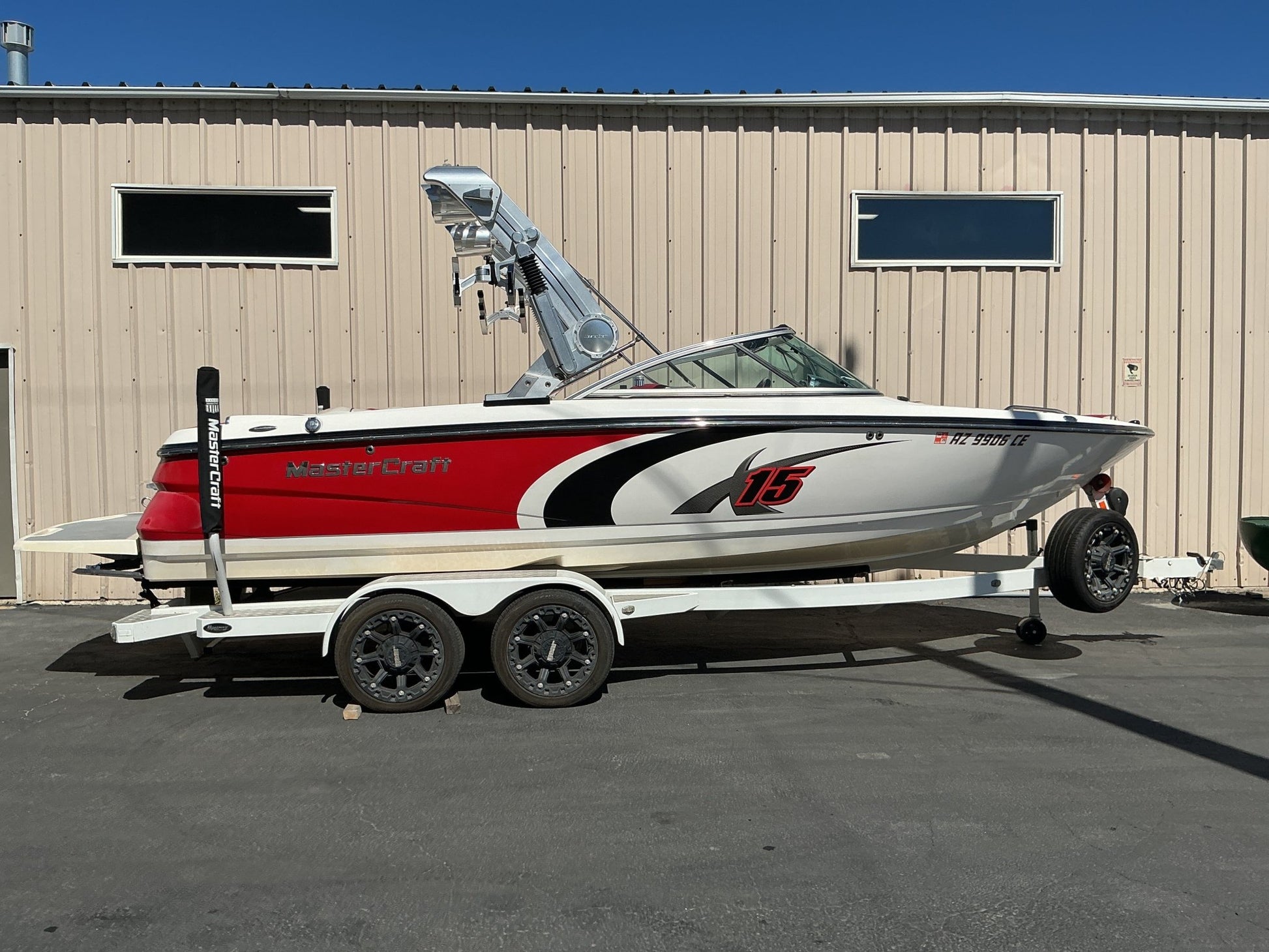 MasterCraft X15 with ZeroFlex X tower Double Up Storage Cover - BoardCo