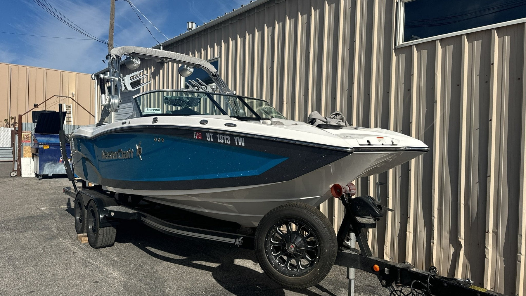 MasterCraft X23 Zero Flex 4 Tower and factory bimini TD Ratchet Cover - BoardCo