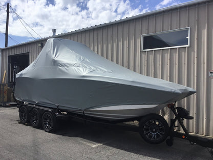 MasterCraft X24 with ZFT8 - ZFT10 tower and factory bimini Double Up Storage Cover - BoardCo