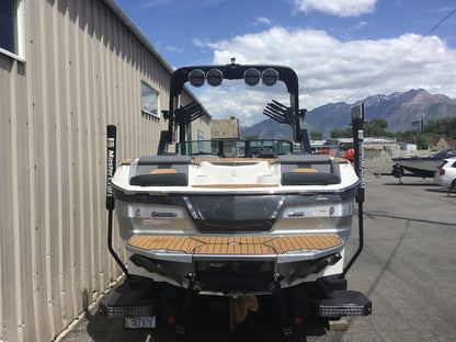 MasterCraft X24 with ZFT8 - ZFT10 tower and factory bimini Double Up Storage Cover - BoardCo