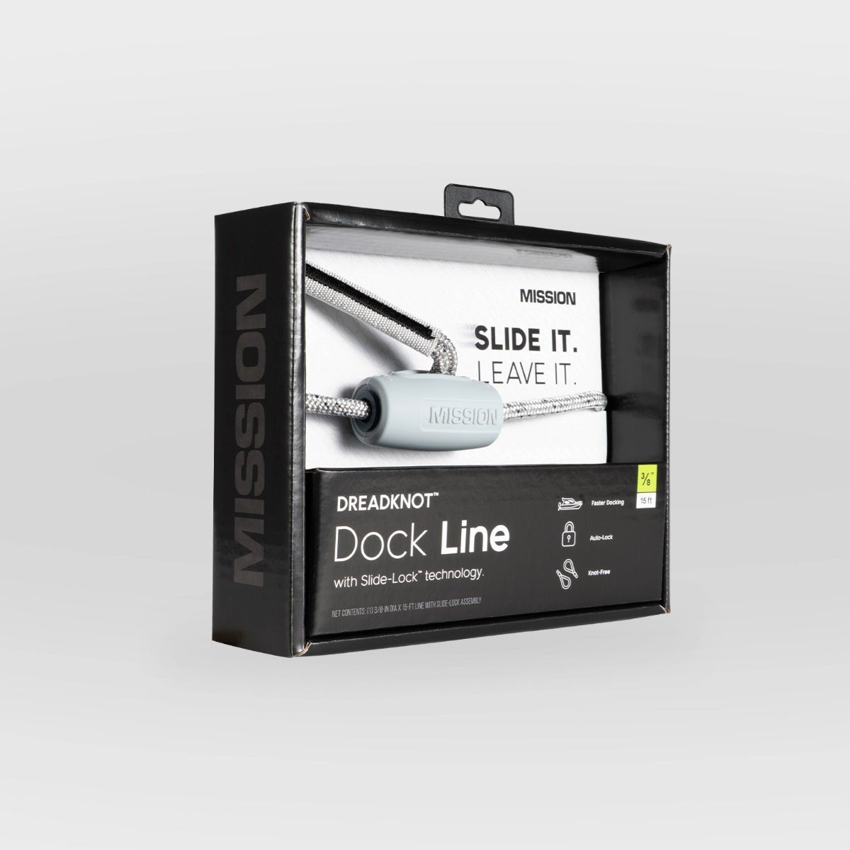 Mission Dreadknot Dock Line 1/2in. 25ft. in Grey - BoardCo